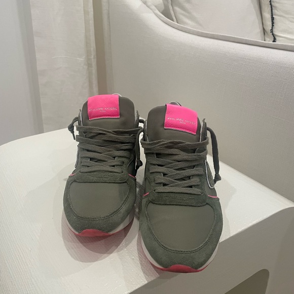 Philippe Model Trpx Low-Top Sneakers in Nylon And Leather, Military Sz 38 - Picture 7 of 7